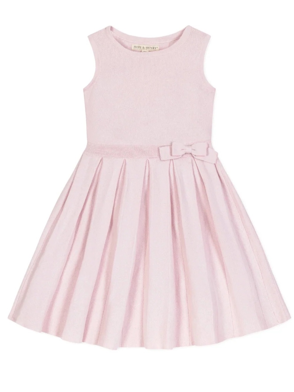 PINK PLEATED KNIT DRESS - HOPE & HENRY